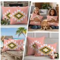 thumbnail image 5 of Pink Black Yellow Boho Outdoor Waterproof Pillow Covers, Simple Romantic Abstract Geometric Decorative Square Throw Pillowcase Sofa Cushion Sham for Patio/Couch/Chair, 20"x20" 2 Pack, 5 of 8