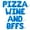 Blue, variant on Letter Balloons - PIZZA WINE AND BFFS 16" Inch Alphabet Letters Foil Mylar Balloon Galentines Day Party Banner (Gold)