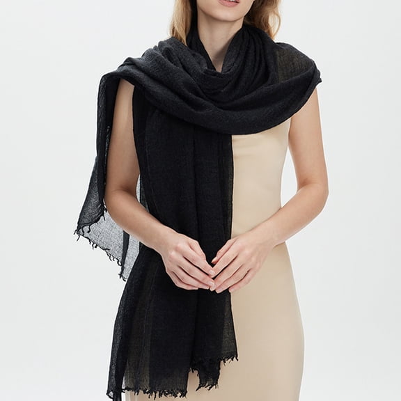 Lumtrix Women's Shawls and Wraps for Evening Dress Wedding Soft Spring Summer Scarf Solid Color Thin Scaves Black One Size