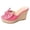 Pink, variant on Womens Wedge Sandals Suede Bowtie Peep Toe Slip on Platform Heels Casual Nonslip Arch Support Summer Mules Slides Pink Size 7