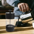 thumbnail image 3 of Cafetera de prensa francesa de 350 ml, de vidrio de borosilicato de alta temperatura, para café frío, té, para cocina, viajes, camping, color negro, 3 of 5