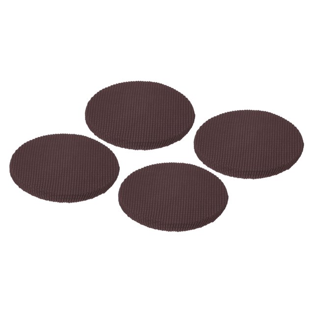 Uxcell 4 Pcs Fundas Redondas de Taburete de Poliéster para Asientos de 11"- 14" para Sillas, Funda de Taburete Marrón