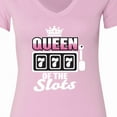 thumbnail image 4 of Inktastic Queen of the Slots Women's V-Neck T-Shirt, 4 of 5