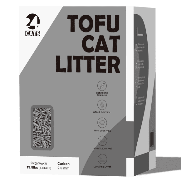 24 CATS Odor Control & Dust-free Bamboo Carbon Tofu Cat Litter, 21lbs Bag