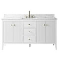 thumbnail image 6 of Vanity Art 60" Bathroom Vanity with Sink, Freestanding Storage Cabinet with Engineered Marble Top, Flip Down Tray, Drawer, and Shelve, 6 of 8