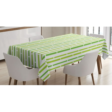 

Geometric Forest Tablecloth Bamboo Illustration in Green Shades Abstract Chinese Vegetation Rectangular Table Cover for Dining Room Kitchen 52 X 70 Inches Lime Green Fern Green by Ambesonne