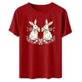 thumbnail image 6 of Feancey Bunny Tshirts Shirts for Women Rabbit Graphic Tees Loose Fit Casual Short Sleeve Crewneck Tops 2025 Summer Trendy Clothes Holiday Gifts Pink M, 6 of 7
