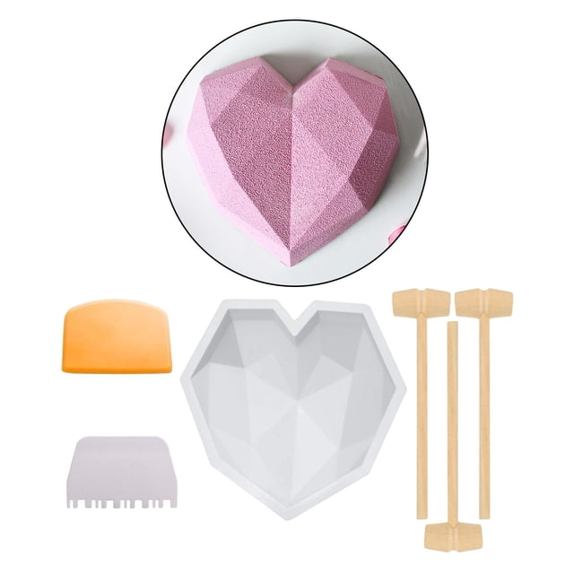 Moldes para tartas de silicona con forma de corazón BLESIY para hornear decoración de pasteles 6 piezas