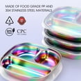 thumbnail image 2 of Stainless Steel Kids Plates Pack of 4 Divided Toddler Plates with Lids Rainbow Color BPA Free, 2 of 7