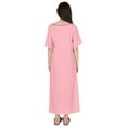 thumbnail image 4 of Inkmeso Solid Long Nightgown For Womens V-Neck Loungewear Casual Sleep Dress With Pockets, 4 of 7