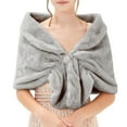 thumbnail image 2 of UJNDER Women's Winter Shawl Elegant for Wedding Bride and Formal Occasions Grey M, 2 of 7