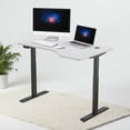 thumbnail image 1 of Hi5 L-Shaped (55"x33")Electric Height Adjustable Right Handed standing desk for Home Office Workstation -(Pure White top / Black frame), 1 of 1