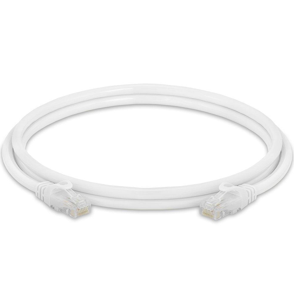 Cmple - 10 Pack Cat6 Ethernet Cable 5 ft Cat 6 Network Cables with RJ45 Connectors 10Gbps Computer LAN Patch Cord Router Internet Wire - White