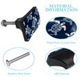 4 Packs Sea Tortoise on Blue Crystal Glass Knobs Drawer Handles