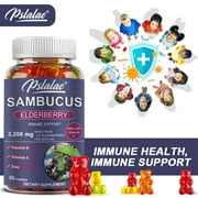 Pslalae Sambucus Elderberry 3200mg -with Vitamin C, Vitamin D -Energy & Immune Booster(30/60/100pcs)