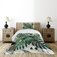 thumbnail image 4 of Ambesonne Monstera Quilted Bedspread Set 2 Pcs, Boho Abstract Nature Art, Twin Size, Emerald Dark Grey Dimgray, 4 of 5