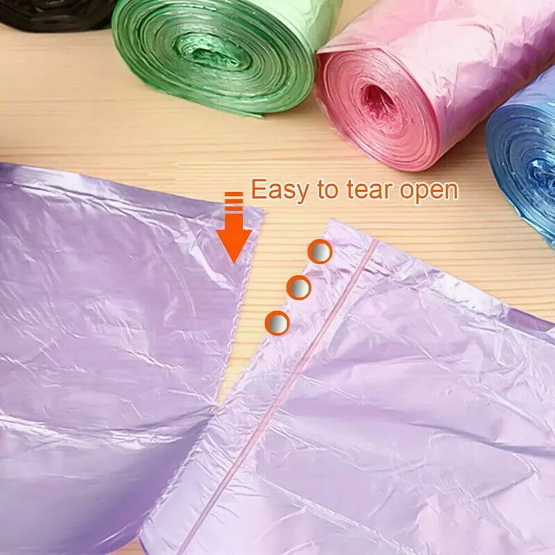 CRESTIN- 150 Pcs 4 Gallon Trash Bags Kitchen Trash Bags Small Garbage Rubbish Bags 5 Roll