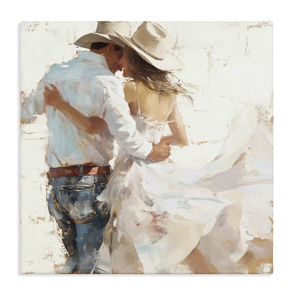 Stupell Industries Farmhouse Cowgirl Romance Couple Canvas Art, 17 x 17, by Tina LeCour