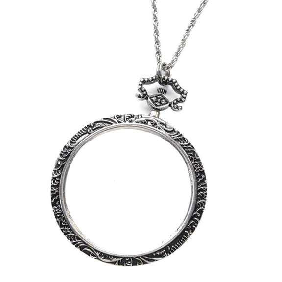 Necklace Magnifier Pocket Magnifying Glass Pendant Necklace Chain Reading Glass