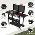 thumbnail image 3 of Propane Gas Griddle Charcoal Grill Combo Flat Top Griddle W/Dual Lids & 2 Side Shelves Dual Fuel BBQ Grill for Outdoor Barbecue, 3 of 7