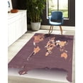 thumbnail image 4 of Earth Decorative Rug, Detailed World Map with All Countries Major Capital Cities Universe Continents, Quality Carpet for Bedroom Dorm and Living Room, 6 Sizes, Plum Peach, by Ambesonne, 4 of 4
