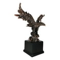 thumbnail image 4 of Large Majestic Bald Eagle Landing On Cliff Rock Bronze Electroplated Figurine, 4 of 9