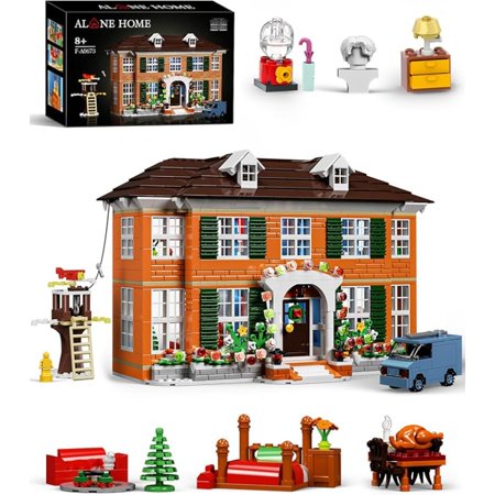 Home Aloned Kevin Mccallister House Building Blocks Set Ideas Cottage Forest Cabin Model Toys Boys and Girls Christmas Gifts(919 PCS)