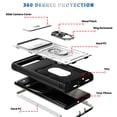 thumbnail image 3 of for Google Pixel 7A 3-in-1 Phone Case with Slide Camera Cover, Build in 360° Rotating Ring Kickstand, Military Grade Protective Shockproof Heavy Duty Anti-fall Phone Case for Google Pixel 7A,A, 3 of 11