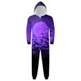 thumbnail image 2 of Family Halloween Pjs Matching Sets Halloween Print Long Sleeve Zippered One Piece Pajama Hooded Jumpsuit Winter Halloween Pjs Family Set, 2 of 4