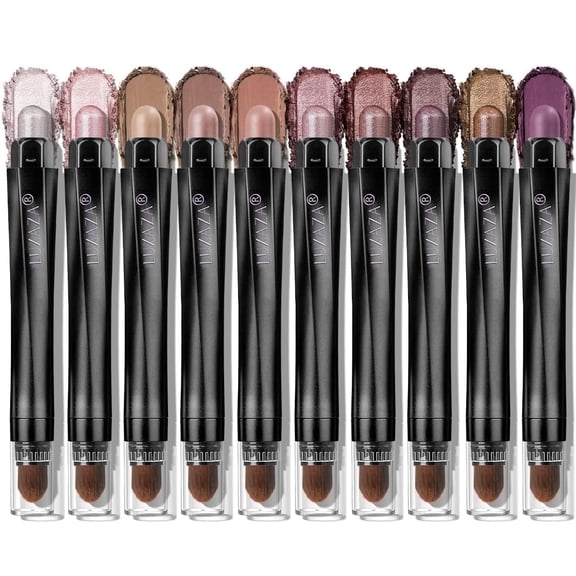 LUXAZA PRO 10PCS Plum Eyeshadow Stick Set - Neutral Shimmer & Matte Cream with Metallic Bronze Smoky Look, Eyeliner & Brightener. Ideal Women's Gift -Cocoa Crush