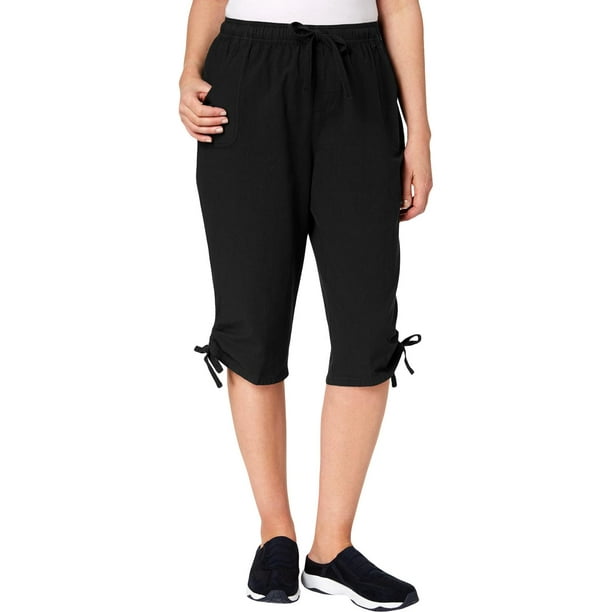 Karen Scott Karen Scott Womens Petites Comoft Drawstring Bermuda