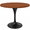 Cognac Brown, variant on LeisureMod Verve Mid-Century Modern Dining Table with a 36" Round MDF Tabletop and Black Steel Pedestal Base for Kitchen and Dining Room, Black