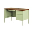 thumbnail image 4 of Hirsh 24x45 Right Hand Single Pedestal Metal Desk Beige/Oak, 4 of 6
