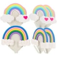 thumbnail image 1 of 6pcs ganchos de pared decorativos en forma de arcoiris ganchos de pared adhesivos para la oficina de cocina en casa, 1 of 6