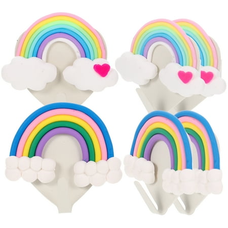 

landege 6pcs Rainbow Shaped Decorative Wall Hooks Adhesive Wall Hooks for Home Kitchen Office