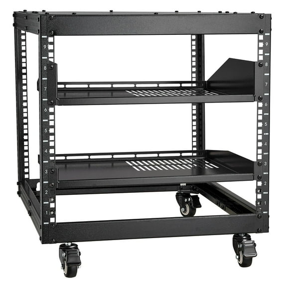 HCY 9U 4 Post Open Frame Server Rack Network Enclosure 23''-40'' Adjustable
