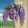 thumbnail image 2 of Collections Etc Artificial Cascading Hanging Purple Wisteria Vine Bushes - Set of 2, 2 of 6