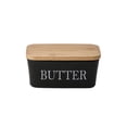 thumbnail image 2 of Butter Dish with Lid,Butter Keeper with Thick Wood Lid,Large Ceramic Butter Container, Kitchen Decor and Accessories for Kitchen Gifts, 2 of 6
