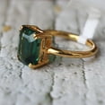 thumbnail image 2 of Emerald Quartz Sterling Silver Cocktail Ring: Handmade Baguette Gemstone, 2 of 6