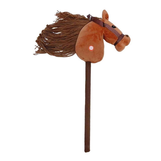 Lipstore Stick Horse Handcrafted Pretend Play Neighing Galloping Sounds with Sound brown