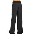 thumbnail image 3 of Womens Elastic Middle Waist Thin Denims Cargo Trousers Solid Color Wide Leg Casual Baggy Loose Lounge Yoga Pant, 3 of 8