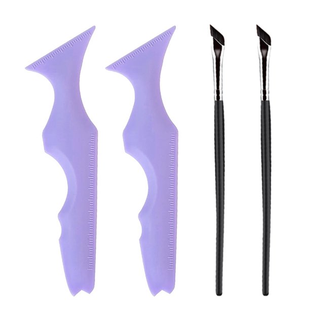 Plantillas de delineador de ojos reutilizables de silicona, herramienta multiusos para maquillaje de ojos con delineador de ojos en forma de ala, plantilla de lápiz de cejas 5 en 1 para