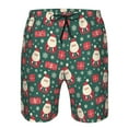 thumbnail image 3 of Honeii's Santa Claus Print Men's Casual Shorts with Drawstring，Swim Trunks Quick Dry Beach Shorts, 3 of 5