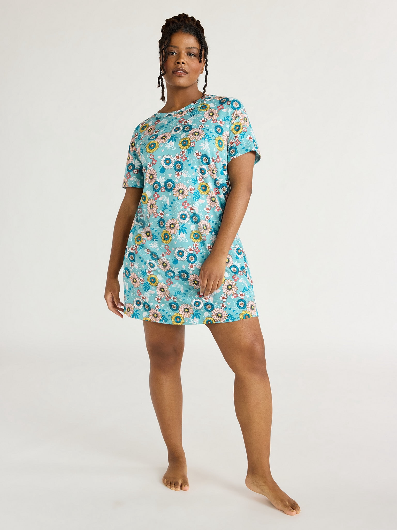 Joyspun Women's Short Sleeve Sleepshirt, Sizes S/M to 2X/3X