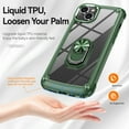 thumbnail image 7 of Allytech Clear Case for iPhone 14 Plus, Slim Case with Metal Ring Kickstand, Armor Lens Protection Shockproof Anti-Fingerprint Soft TPU Frame + Hard PC Back Protective Case - Armygreen, 7 of 7