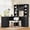 Black, variant on L-Shaped Computer Desk with 2 Cabinets, 2 Drawers, 11 Open Shelves and Flip-Up Shelf, 65W x 52D x 66.1H, Black MDF and Particle Board for Home Office Study Living Room