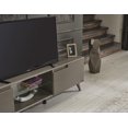 thumbnail image 6 of TV Stands With Storage FurnisHome Store Denver Mid Century Modern Tv Stand 2 Door Cabinets 1 Glass Shelf 66 inch Tv Unit, Brown,Entertainment Centers, 6 of 10