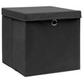 thumbnail image 2 of Juego de cajas de almacenamiento VidaXL plegables negras de 11 x 11 x 11 cm, 4 unidades, 2 of 7