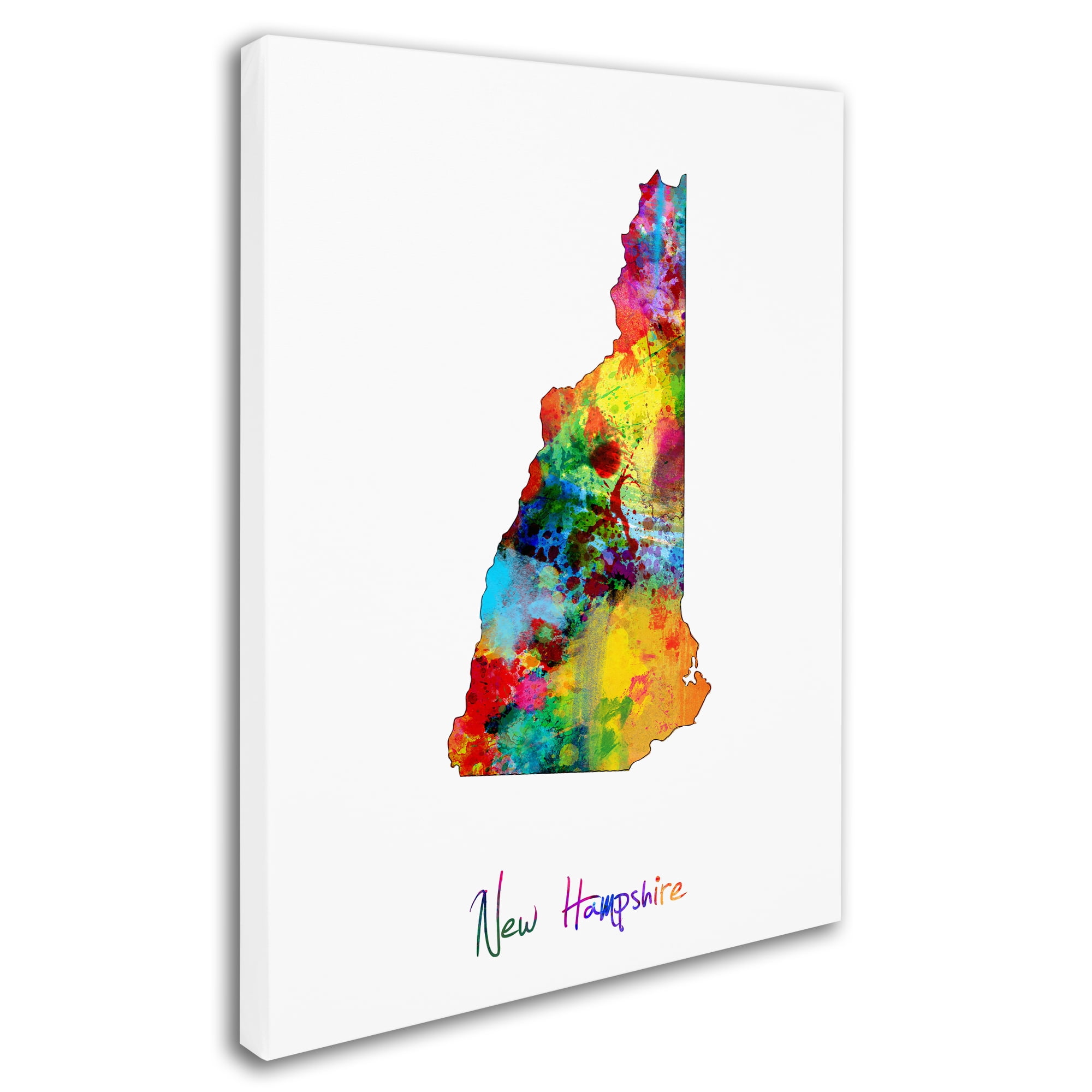 Trademark Fine Art "New Hampshire Map" Canvas Art by Michael Tompsett