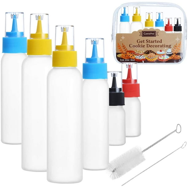 Writer Bottles, Cake Decorating Squeeze Bottles, 2 each(1, 2, and 4 ounce),  Cookie Cutter, Food Coloring and Royal Icing Supplies 